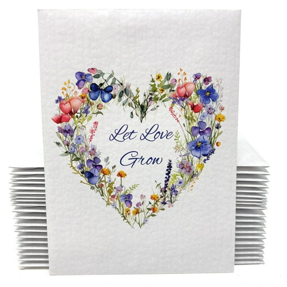 Let Love Grow Wildflower Seed Packets - For Wedding, Bridal Shower, Baby Shower, Birthday