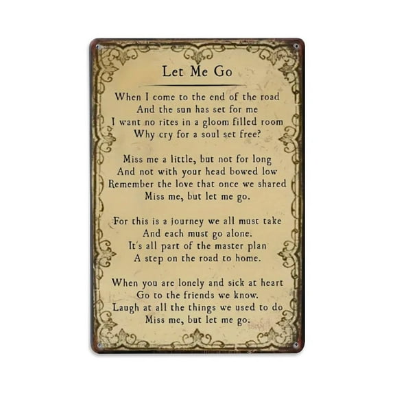 Let Me Go Tin Sign Vintage Metal Sign Office Living Room Bar Coffee Wall Art Decor 8x12inch