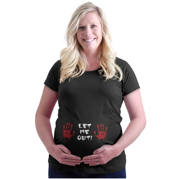 Let Me Out Expecting Horror Halloween Women's Maternity T Shirt Tee Brisco Brands S