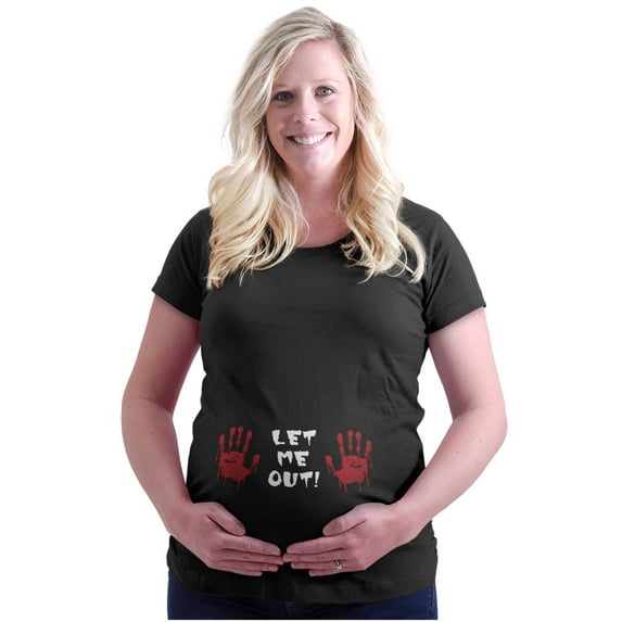 Let Me Out Expecting Horror Halloween Women's Maternity T Shirt Tee Brisco Brands S