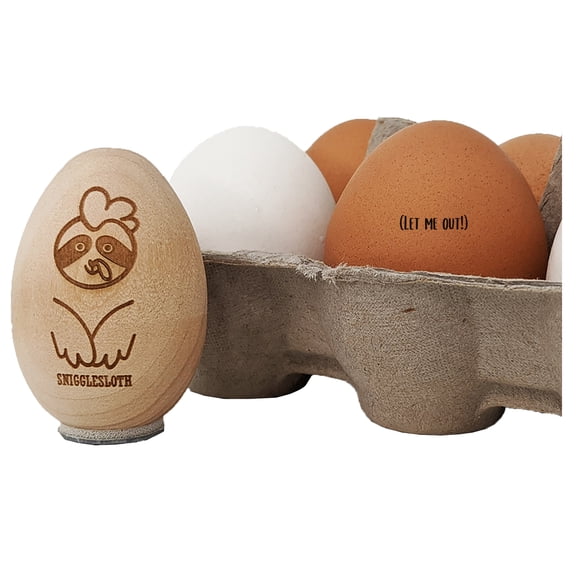 Let Me Out Funny Egg Joke Egg Chicken Rubber Stamp - Mini 1/2 Inch