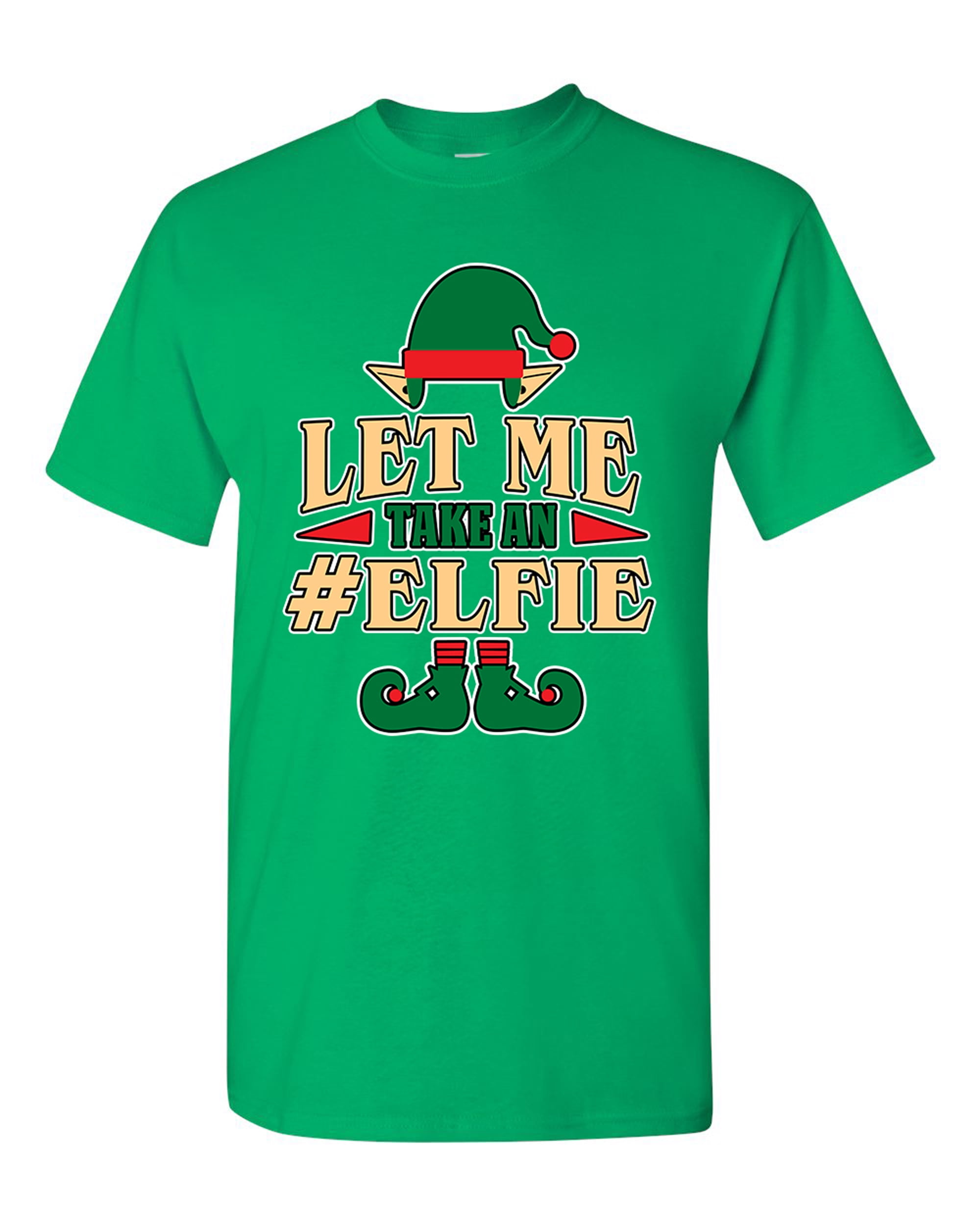 Let Me Take An Elfie Selfie Elf Xmas Ugly Christmas Funny DT Adult T-Shirt Tee