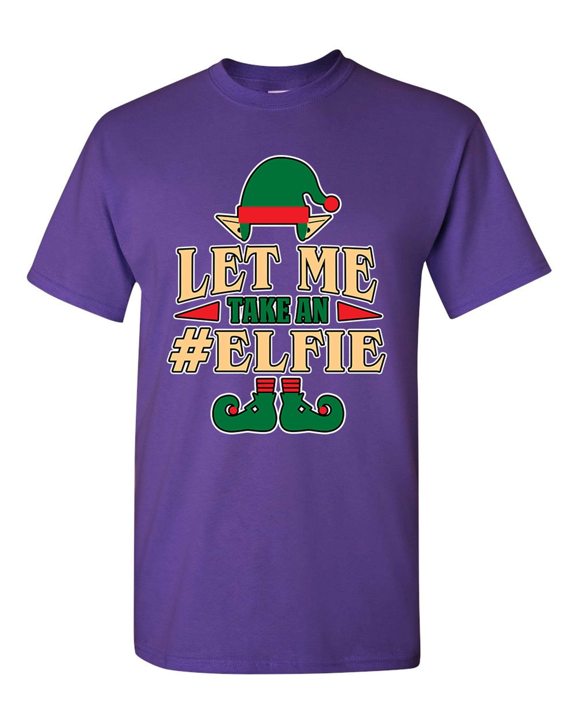 Let Me Take An Elfie Selfie Elf Xmas Ugly Christmas Funny DT Adult T-Shirt Tee