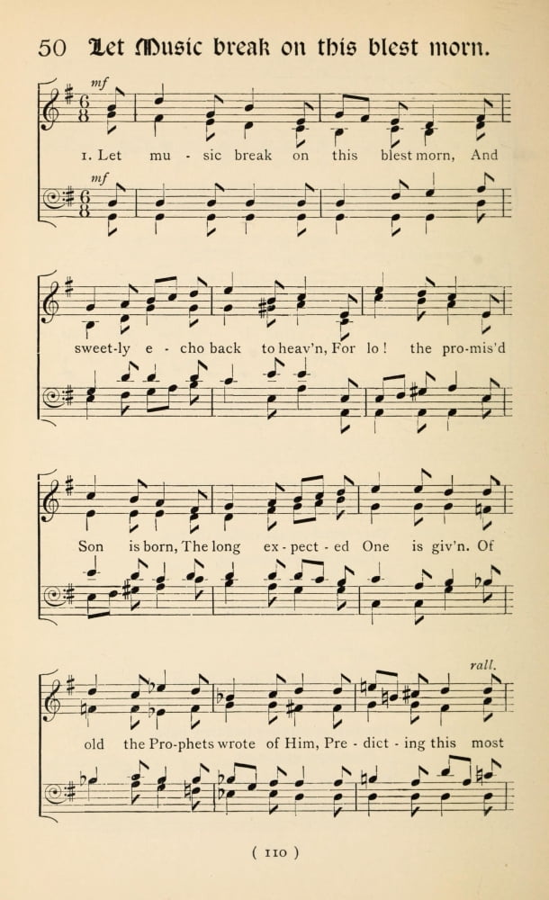 Let Music Break on that Blest Morn 1 Christmas Carols New & Old 1850 Canvas Art - (18 x 24)