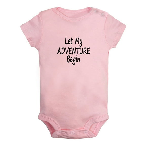 Let My Adventure Begin Funny Rompers For Babies, Newborn Baby Unisex Bodysuits, Infant Jumpsuits, Toddler 0-24 Months Kids One-Piece Oufits (Pink, 6-12 Months)