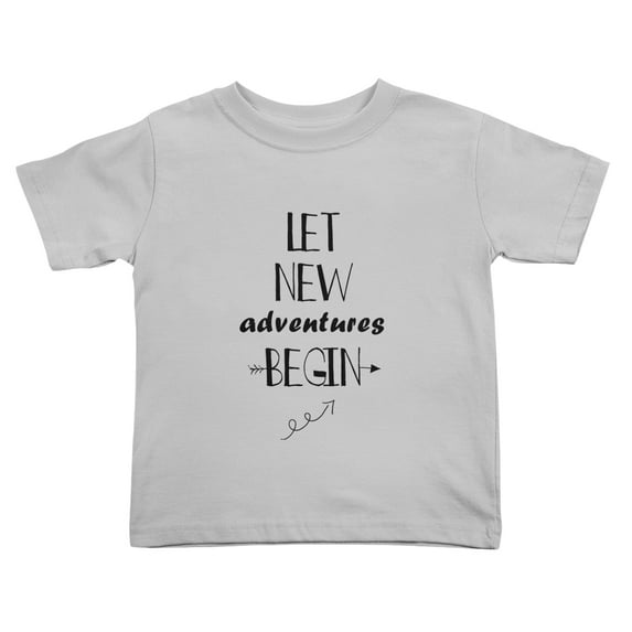 Let New Adventures Begin Cute Toddler T-Shirts for Boys Girls (Gray, Youth M)