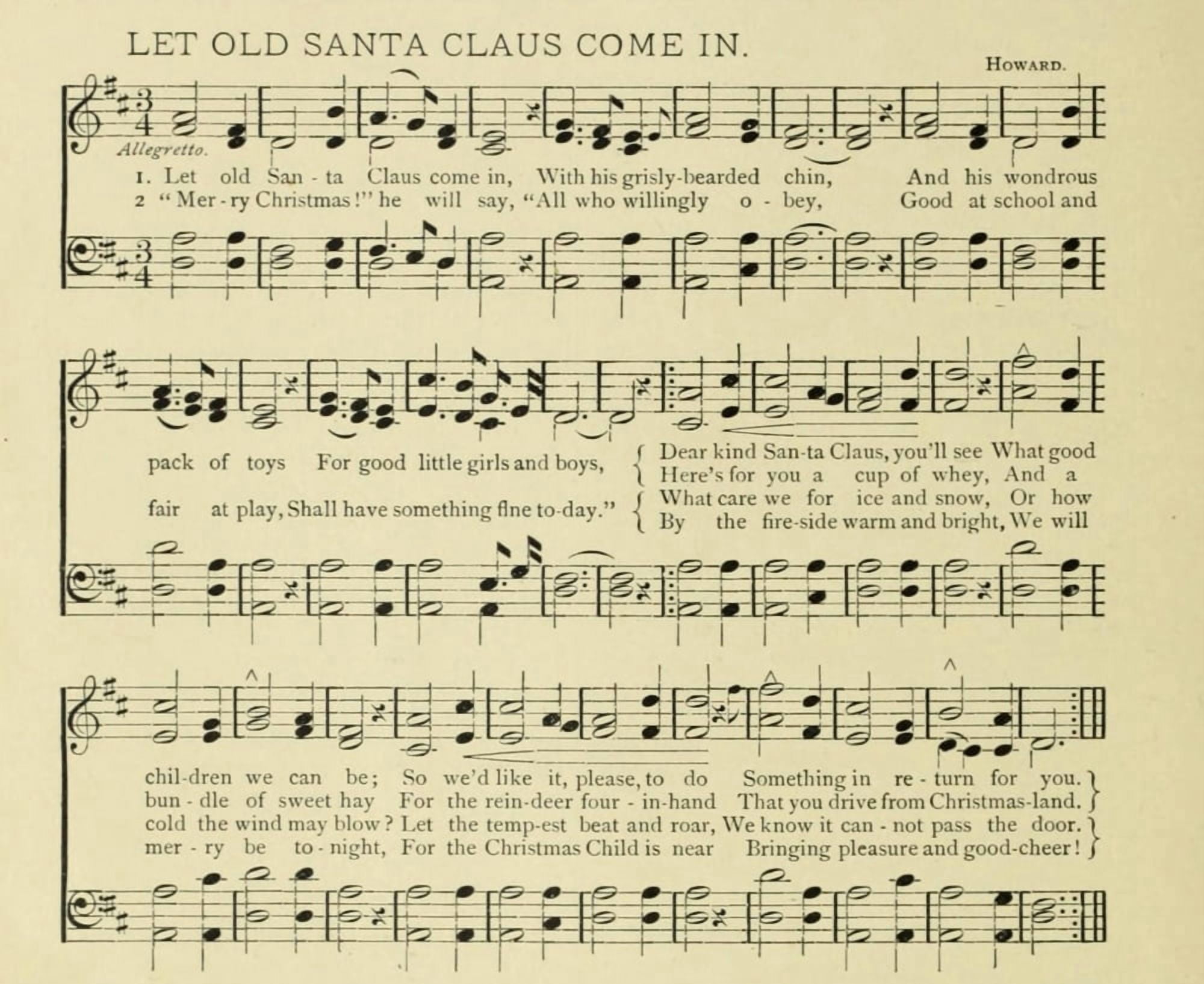 Let Old Santa Claus Come In Christmas in Song & Story 1891 Canvas Art - (24 x 36)