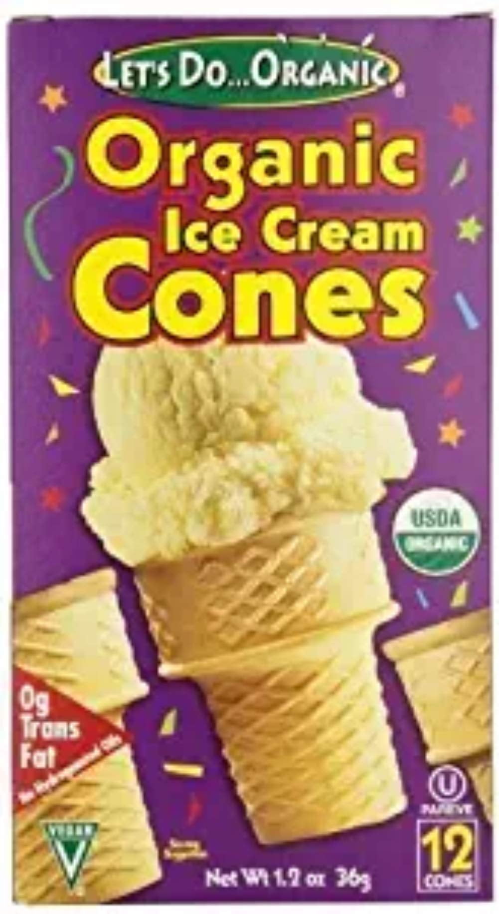 Let'S Organic Ice Cream Cones (12x2.3 OZ)