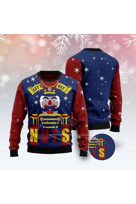 Let'S Get Nuts Nutcracker 3D Christmas Sweater, Funny Xmas Sweater, Sweater Xmas