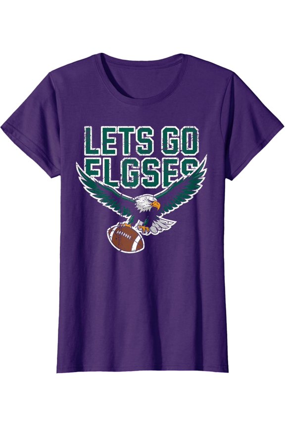 Let'S Go Elgses Vintage Fly Elgses Fly Go Cheer Eagle Ladies' Crewneck T-Shirt All Size S-5XL
