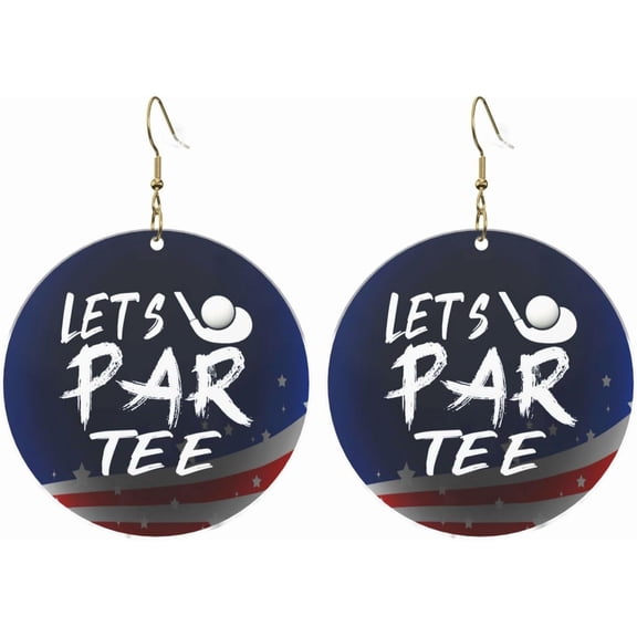 Let'S Par Elegant Tee Golf Stylish Round Acrylic Earrings Lightweight Multi-functional For All Occasions[t024]