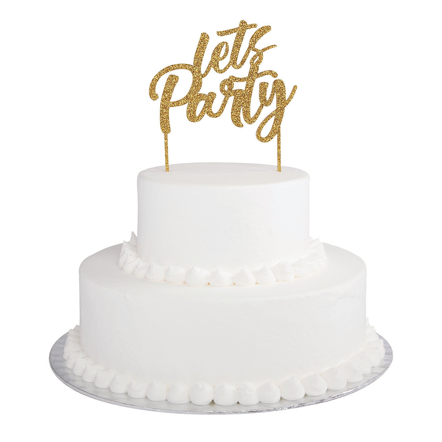 Let'S Party Gold Cake Topper - Home Decor - 1 Piece 