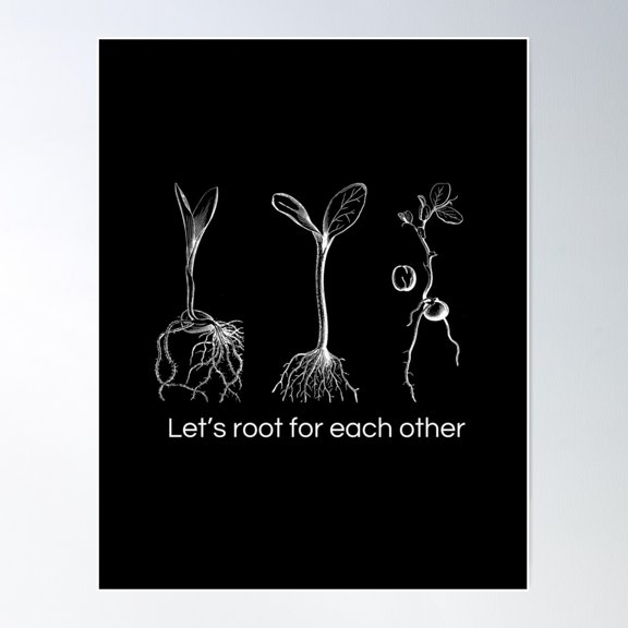 Let'S Root For Each Other In White Lettering Poster Wall Art, Modern Wall Decor For Living Room Bedroom, 8x12 UNFRAMED