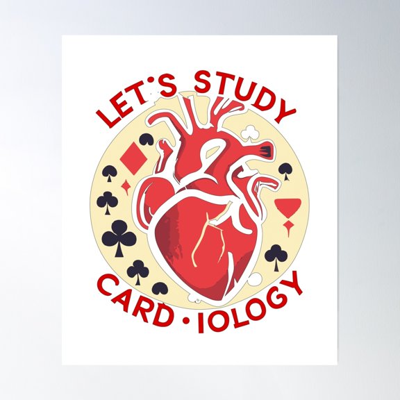 Let'S Study Card-Iology Poster Wall Art, Modern Wall Decor, 24x36 UNFRAMED