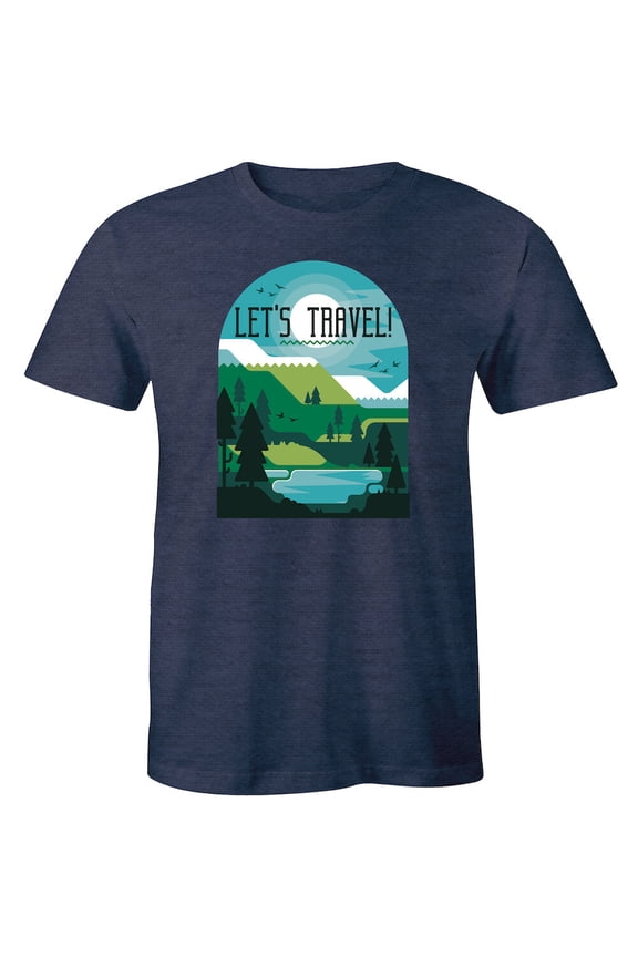 Let'S Travel Vacation Trip S Short Sleeve Crew Neck Men'S T-Shirt All Size S-5Xl