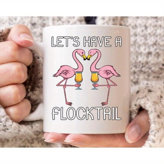 Let S have A Flocktail Mug Cute Pink Flamingo Cocktail Coffee Cup Present Women Cute Idea Flamingo And Cocktail Lovers
