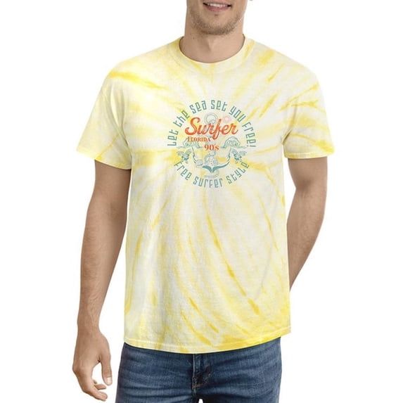 Let Sea Set You Free Surf Tie Dye Cyclone Men -Image by Shutterstock, Male XX-Large