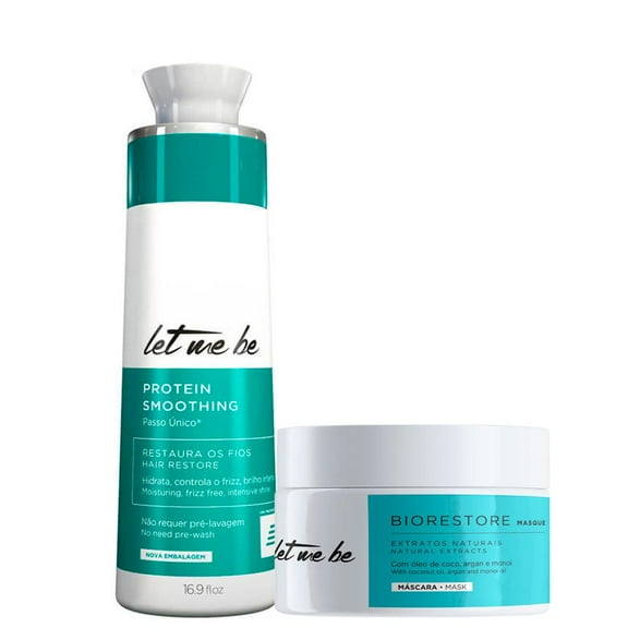Let Me Be Smoothing Protein 500ml and Biorestore Mask 250 gr - Let me Be | Brazilian Keratin Treatment | Progressive Brush | Straightening Smoothing System