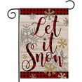 thumbnail image 1 of Let It Snow Snowflake House Flag 28 x 40 Inch Christmas Winter Decorative Double Sided Burlap Small Flag Holiday Banners for Winter Xmas Farm House Yard Decoration, 1 of 6
