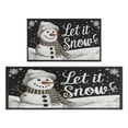thumbnail image 1 of Let It Snow Snowflake Snowman Kitchen Mat [2 PCS] Merry Chrismas Washing Kitchen Rug,Waterproof Non-Slip Kitchen Mats and Rugs Light Crystal Velvet Rug for Kitchen,Floor Home,Office,Sink, Laundry, 1 of 7