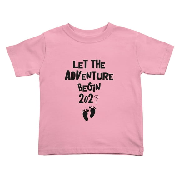 Let The Adventure Begin 202? Funny Toddler T Shirts for Boys Girls (Pink, 5/6T)