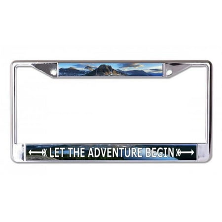 Let The Adventure Begin Chrome License Plate Frame