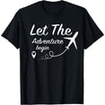 thumbnail image 1 of Let The Adventure Begin Shirt Women Love Travel Airplane Traveling T-Shirt Black Large, 1 of 4