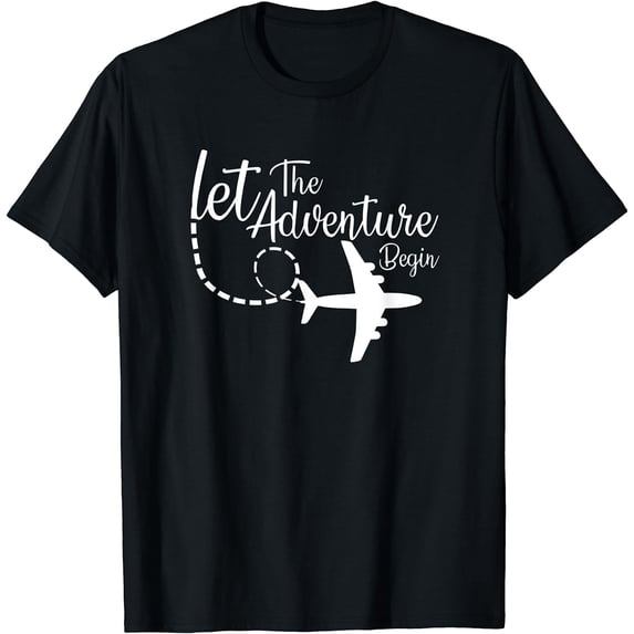 Let The Adventure Begin inspirational Airplane Travel Mode Women T-Shirt Black X-Large