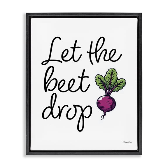 Stupell Industries Let The Beet Drop Black Framed Floater Canvas Wall Art, design by Susan Ball