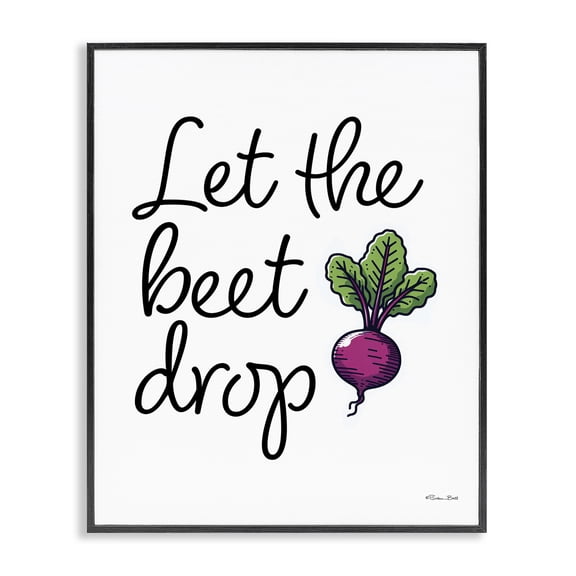 Stupell Industries Let The Beet Drop Black Framed Giclee Art, design by Susan Ball