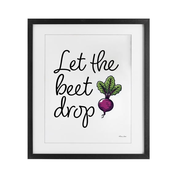 Stupell Industries Let The Beet Drop Black Framed Print Under Glass, design by Susan Ball