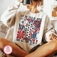 thumbnail image 1 of Let The Field Be Joyful Soccer Sweatshirt, Boho Christian Game Day Pullover, Bible Verse Retro Soccer Sweater for Women and Teens, 1 of 5
