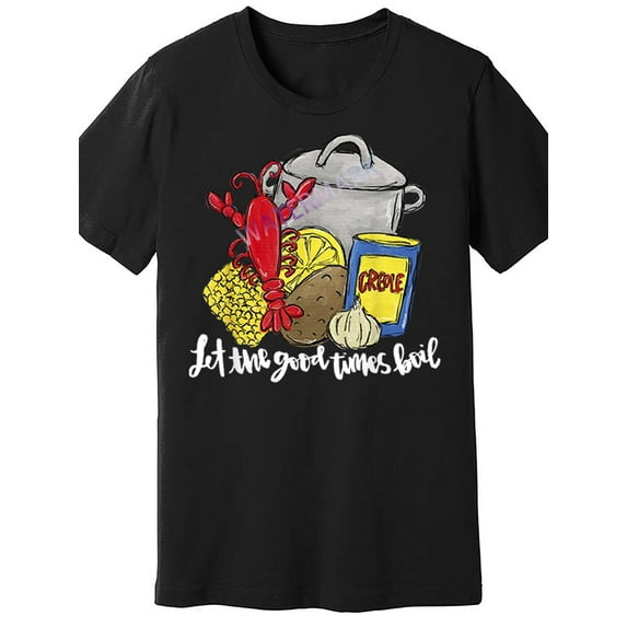 Let The Good Times Boil Funny Crawfish Season Louisiana 492814 funny Men'S Short Sleeve T-shirt black AM