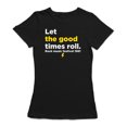 thumbnail image 1 of "Let The Good Times Roll. Rock Music Festival 1981" Women Black T-Shirt, Female x-Large, 1 of 4