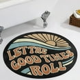 thumbnail image 1 of Let The Good Times Roll Round Carpet Circle Rug Outdoor Patio Area Rug Washable Large Area Rugs Hallway Room Decor Fitness Mats, 1 of 8