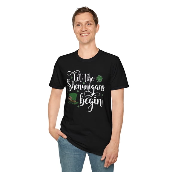 Let The Shenanigans Begin, Gildan Unisex T-Shirt, Graphic Tee, S-3XL