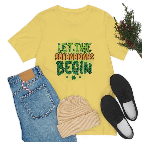 Let The Shenanigans Begin Irish Unisex Jersey Short Sleeve Tee