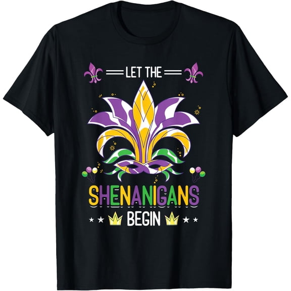 Let The Shenanigans Begin Masquerade Costume Gift Mardi Gras T-Shirt Shirts