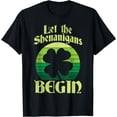 thumbnail image 1 of Let The Shenanigans Begin Retro Shamrock Fun St Patricks Day T-Shirt, 1 of 3