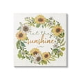 thumbnail image 1 of Let The Sunshine In Sunflower Wreath Botanical & Floral Graphic Art Gallery Wrapped Canvas Print Wall Art, 1 of 7