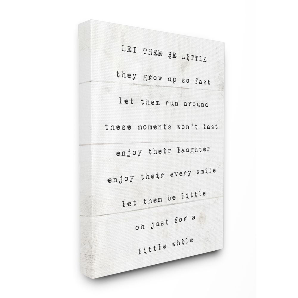 Let Them Be Little Kids Inspirational Word Design Super Oversized Stretched Canvas Wall Art by Daphne Polselli