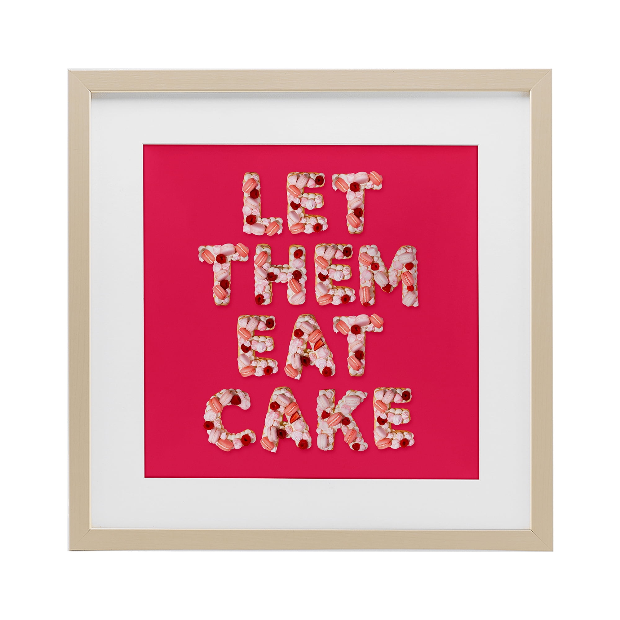 Let Them Eat Cake Birch Framed Print Under Glass, design by LISH Creative