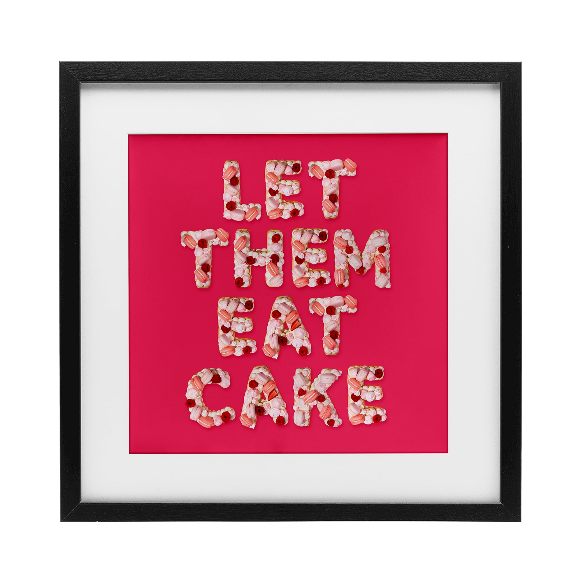 Let Them Eat Cake Black Framed Print Under Glass, design by LISH Creative