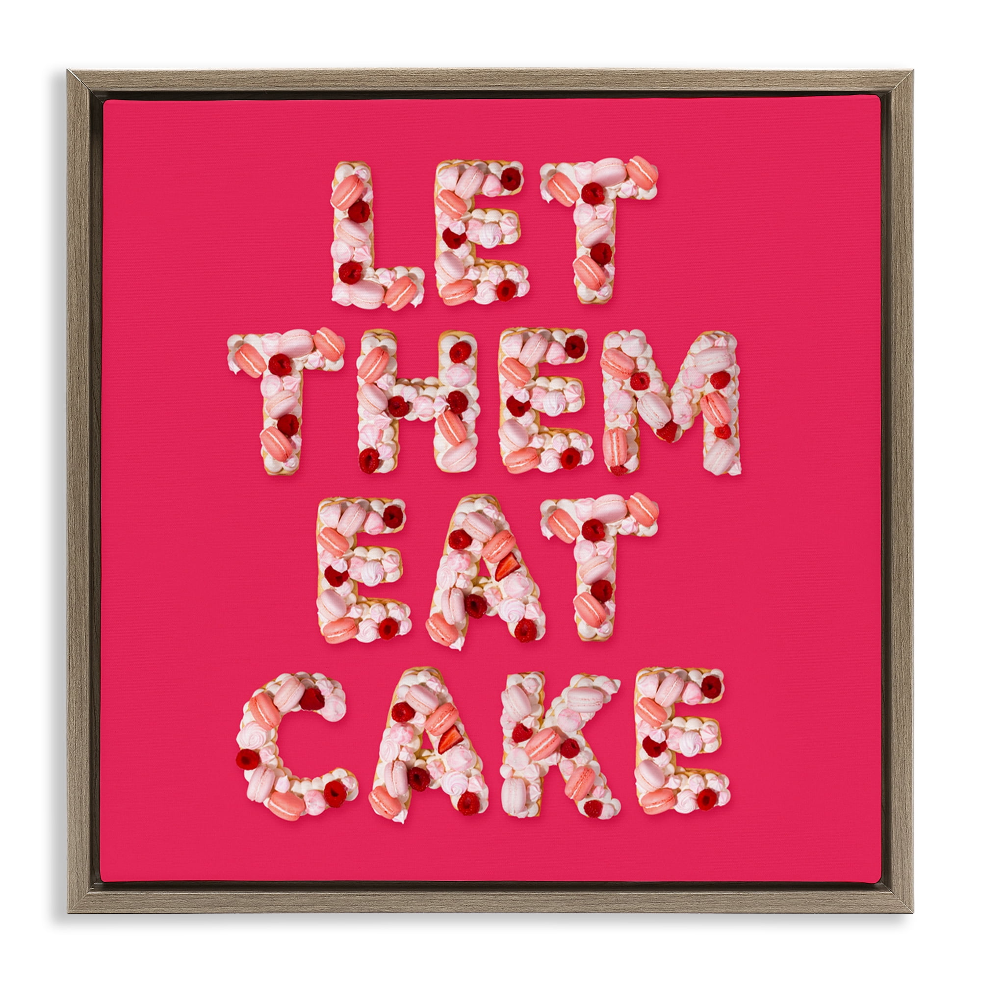 Let Them Eat Cake Brown Framed Floater Canvas Wall Art, design by LISH Creative