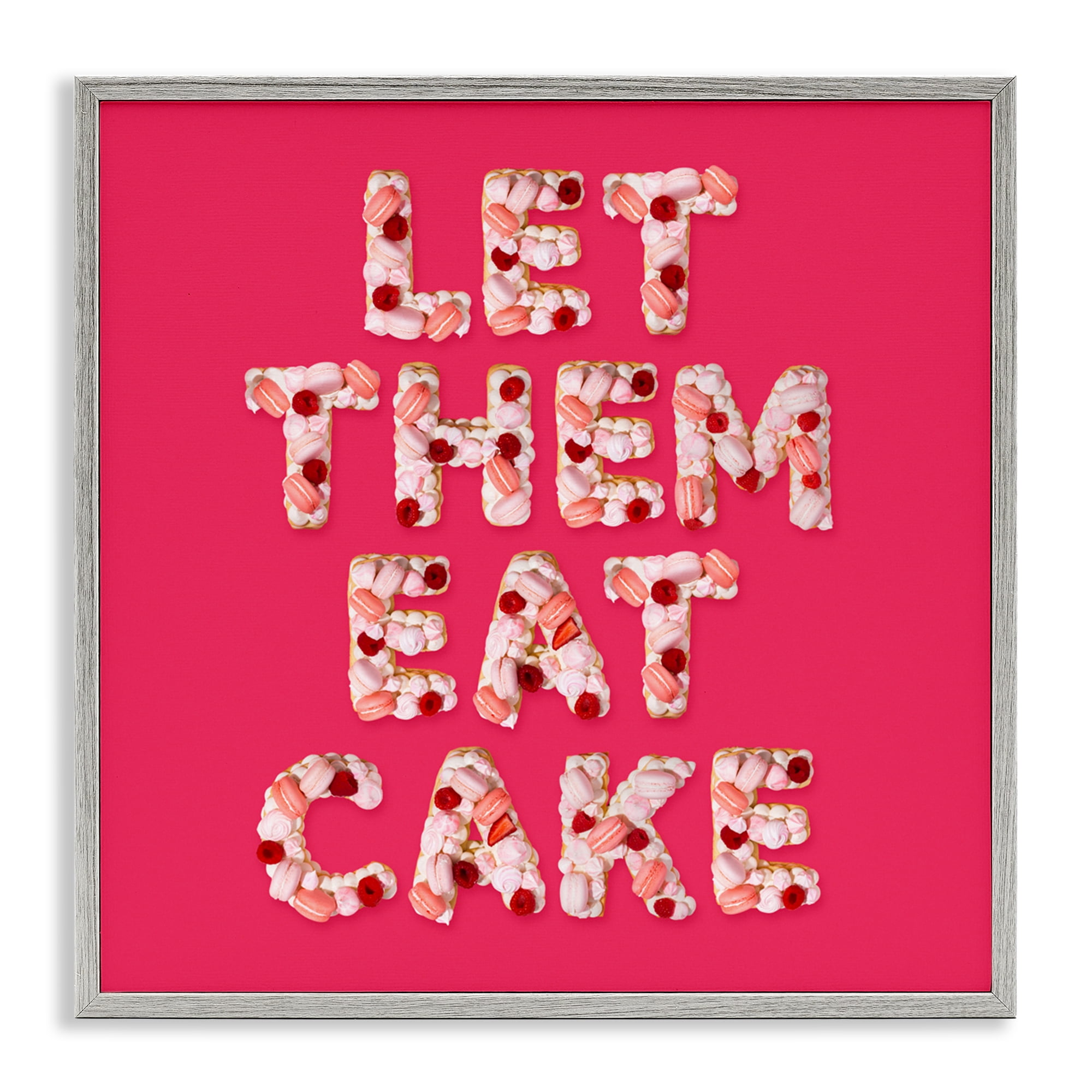 Let Them Eat Cake Gray Framed Giclee Art, design by LISH Creative