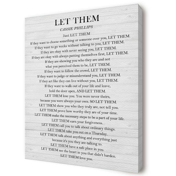 Let Them Inspirational Quote Canvas Wall Art poster Affirmation Wall Art Prints Decor for Home Office Bedroom Living Room poster