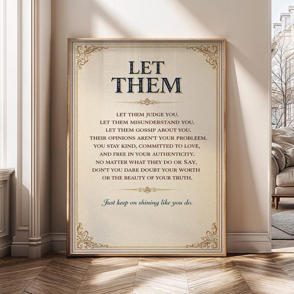 Let Them Let Them Quote Motivational Quote Inspirational Self Worth Quote Poster