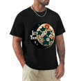 thumbnail image 1 of Let Them Men's Cotton HD Print Short Sleeve T-Shirt Crew Neck Top Black L, 1 of 7