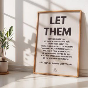 Let Them Minimalist Motivational Poster, 8x12 UNFRAMED