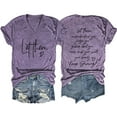 thumbnail image 1 of Let Them Misunderstand You Women's Inspirational Graphic T-Shirt Casual V Neck Short Sleeve Tee Motivational Top Comfortable Fit, 1 of 2